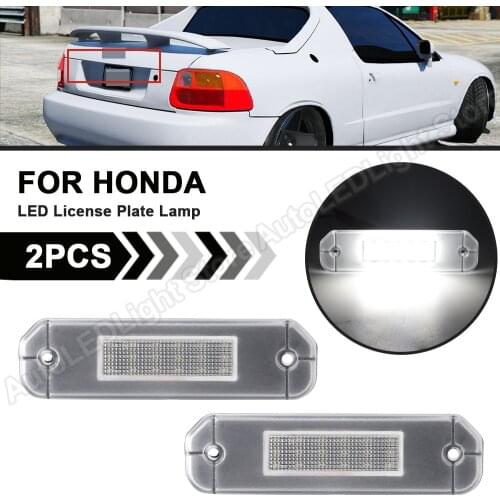 2Pcs For Honda Civic 1996 1997 1998 1999 2000 Coupe 3D Ferio CR-X del Sol Integra SJ LED License Number Plate Lights Lamp