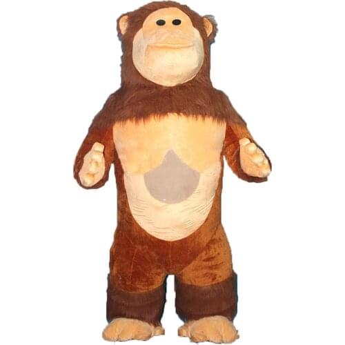 3m Adult Size Inflatable Gorilla Costume Brown Monkey Blow up Suit Halloween Full Mascot Cosplay Fancy Dress Stage Wear Costumes