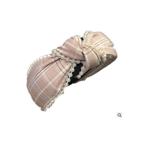 30pcs/lot DIY Multi Fabrics Border Fish-line Pierces Pearl Headband Bowknot Head Bands Hair Styling Tools Accessory HA956