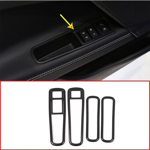 4pcs Carbon Fiber Style ABS Car Door Side Storage Box Frame Trim For Jaguar XE X760 2015-2018 Car Accessories