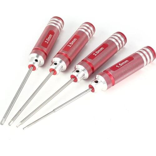 4pcs Hex Screwdriver Set 1.5/2.0/2.5/3.0mm Titanium Plating Hardened Tools Kit For RC Helicopter HSP Traxxas Car Racing Drone