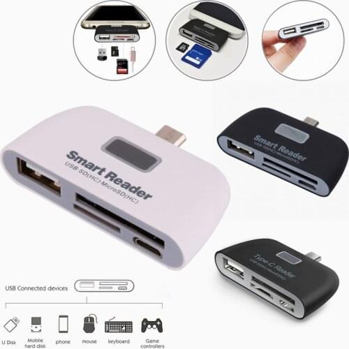 4 Styles 4 In 1 OTG Card Reader Type C /USB3.1 /SD/TF Multifunctional Smart Adapter With Charge Port PC Phone HUB