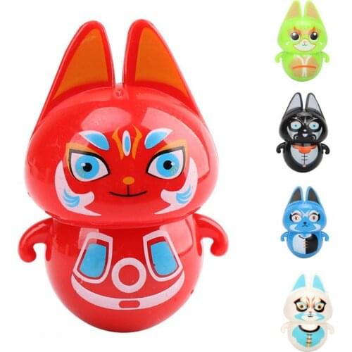 5Pcs Easy-using Baby Tumbler Toy Smooth Surface Cartoon Design Educational Colorful Kids Fox Tumbler Toy for Child