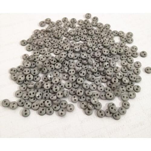500pcs 4mm Grey Color Plastic Round Mini Buttons Sewing 2 Holes Tiny Doll Clothing Button For Scrapbooking Embellishments