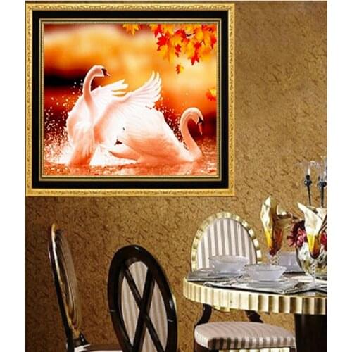 Diamond Embroidery Diy Diamond Painting Cross Stitch Kits Diamond Mosaic Swan Full Square Diamond Embroidery AD104