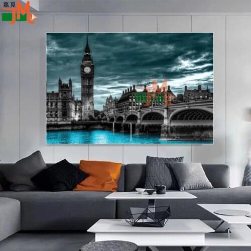 Diamond Painting Full Square Round Diy 5d London Bridge Architecture Landscape Diamond Embroidery Mosaic Gift Decor Cross Stitch