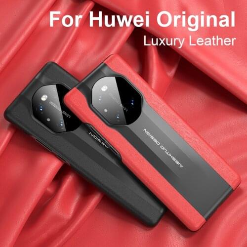 JUESHITUO For Huawei Mate 40 Pro 30 Luxury Original Business Leather Lens Protection Phone Case For Huawei Mate 30 Pro 40 Coque