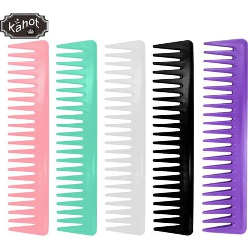 Color Plastic Wide-Tooth Large-Tooth Comb Anti-Static Oil Head Styling Hairdressing Comb Multifunctional Massage Comb