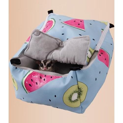 Pet Squirrel Hamster Guinea Pig Winter Warm Hanging Bed Cave Cage House Nest Small Animals