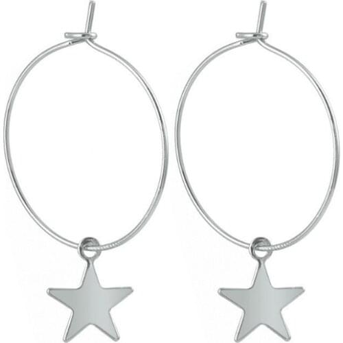 Persoanlity Five-pointed Star Hoop Earrings Women Girl Party Charm Jewelry