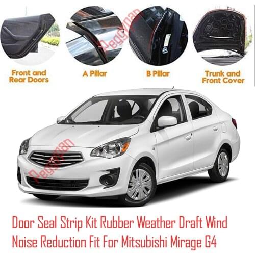 Door Seal Strip Kit Self Adhesive Window Engine Cover Rubber Weather Draft Wind Noise Reduction For Mitsubishi Mirage G4