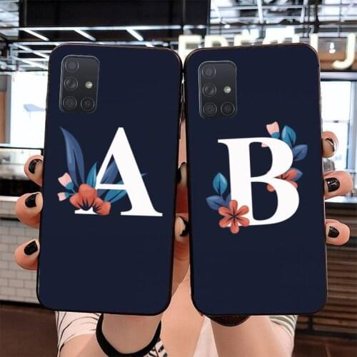 Beautiful flower pattern 26 letters TPU Soft Phone Case Cover for Samsung S20 plus Ultra S6 S7 edge S8 S9 plus S10 5G lite 2020