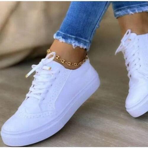 Large Size Womens Single Shoes Comfortable Casual Round Tie Single Sneakers Shoes Harajuku Woman Vulcanize Shoes