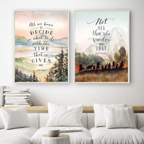 LOTR Poster Gandalf Quote Canvas Painting Fantasy Literature Movie Posters J.R.R. Tolkien Print Wall Art Picture Home Room Decor