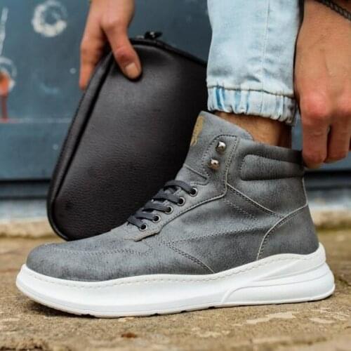 Knack High Outsole Casual Male Shoes F-505 Gray Street Fashion New Season New Creation Cool Comfortable Style