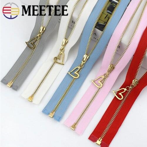 10/20pcs 40/50/60/70cm 3# Metal Zipper Open End Gold Teeth Zip Closure for Sew Bag Purse Down Jacket Skirt Clothing Accessories