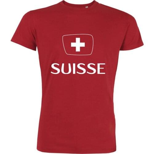 2019 Male Best Selling Tee Shirt SUISSE Footballer Flag Foot - Swiss Summer Tee Shirt