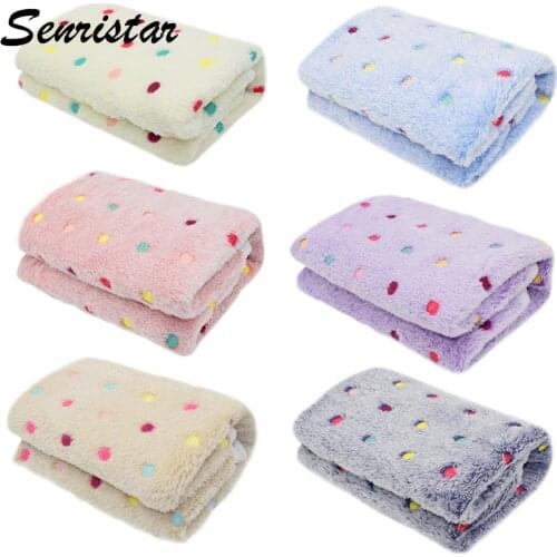 Cat Dog Bed Blanket Soft Fleece Cushion Blanket Winter Warm Dot Print Pet Cat Dog Cover Blanket For Small Medium Large Dogs Mat