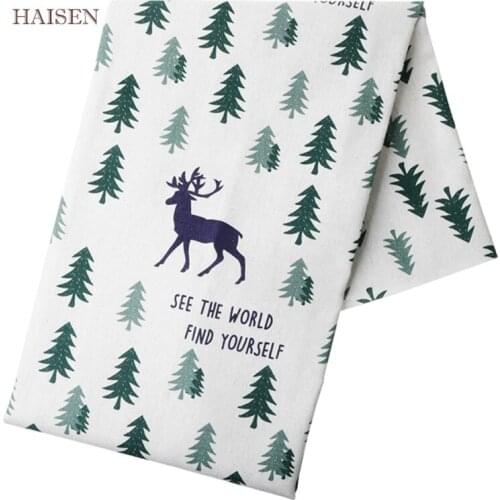 Printed Cotton Linen Fabric Pattern Cloth For DIY Hometextile Sewing&Quilting Furniture Cover Sofa Bag Material,50 x150cm HAISEN