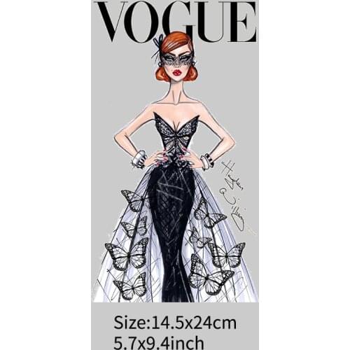 VOGUE Beauty Iron-on Transfers Patches for Clothing Vinyl Thermo Stickers Applique Diy Heat Thermotransfer Cheap Clothes Stripes