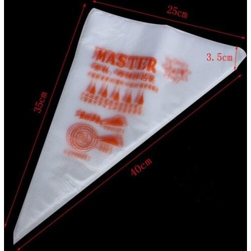 New 100pcs large Size 35cm*40cm Disposable Piping Bag Icing Fondant Cake Cream Decorating Pastry Tip Tool
