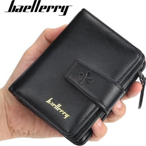 New Men Wallets Zipper Card Holder High Quality Male Purse New PU Leather Coin Holder Men Wallets Carteria
