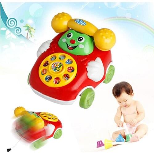 0-2 Years Old Baby Kids Cute Educational Developmental Cartoon Smile Face Toy Plastic Phone Car Random Color Kid Toy Gift