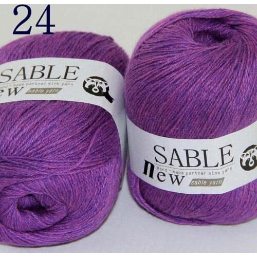 Sale 2*50gr Super Soft Pure Sable Cashmere Wrap Shawls Hand Knit Wool Crochet Yarn 243-24 Violet