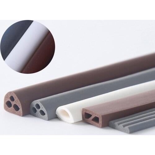 Silicone Rubber Adhesive Seals Sliding Door Window Weatherstrip Cupboard Wardrobe Gasket 9 x 2mm 4mm 6mm 8mm 6m Gray White Brown