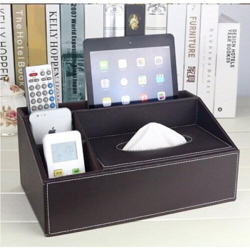 Imitation suede leather rectangle tissue box dispenser case napkin holder home decoration car covers accessory black 2115B