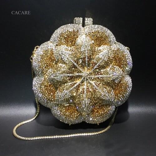 Luxury Women Handbage Parties Bling Money Purse Full Shinny Rhinestones Covered Shoulder Bag Retro F2500 Multi-choices CACARE