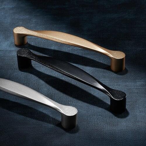 Cabinet Knobs and Handles Wardrobe Golden Door Handle Solid Zinc Alloy Drawer Pulls Cupboard Handle Furniture Hardware Knob