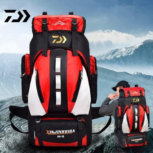 Daiwa 2021 Men for Women Fishing Backpack 56-75L Fishing Toolkit Cmaping Hiking Bag Travel Outdoor Fishing Multi-pocket Backpack