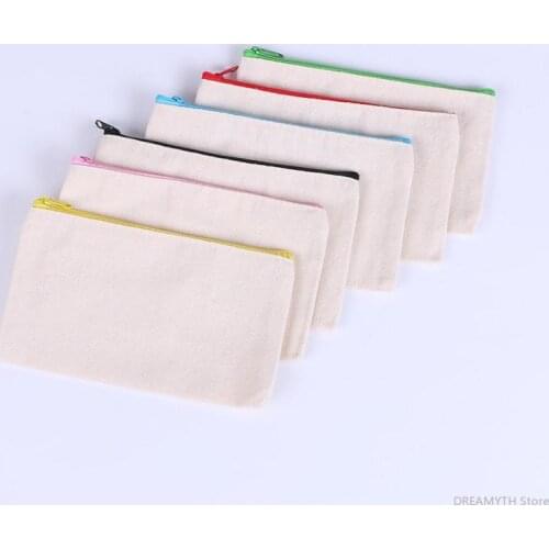 Sublimation Blank Cosmetic Bags Pencil Cases Canvas Women Makeup Bag Fashion Storage Pouchs Bags Free Shipping SN3524