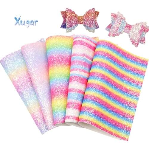 Xugar 22*30CM New Glitter Synthetic Leather Fabric Chunky Glitter Fabric Party Wedding Decorations DIY Hairbows Materials Crafts