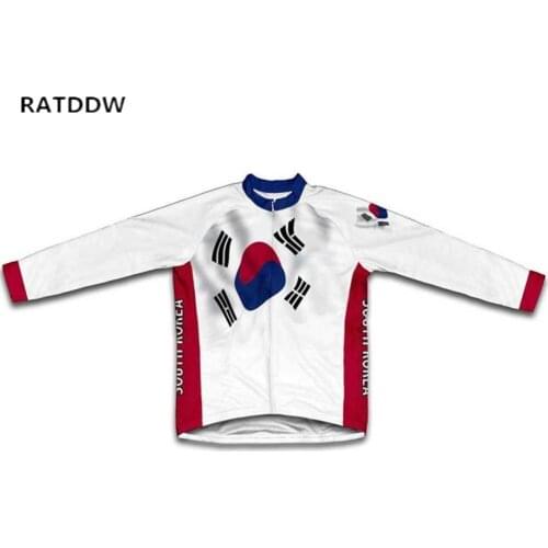 South Korea Flag Fleece Cycling Jersey Long Sleeeve Roupa Ciclismo Winter Bike Wear Bicycle Clothing Ciclismo Maillot