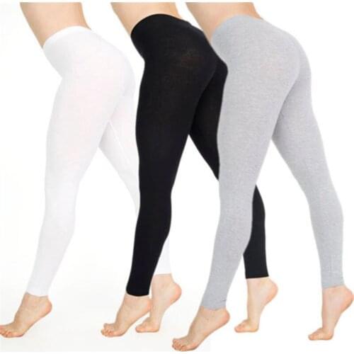 Women Workout Leggings Push Up Gym Fitness Long Pants Female Solid White Gray Leggings Trouser Women Yoga Sports Leggings Bottom