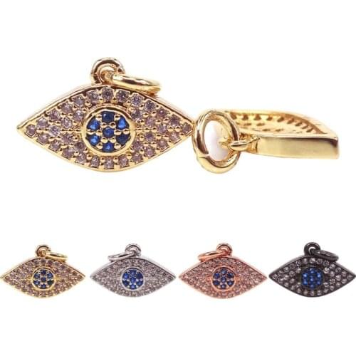 Turkish Blue Evil Eye Pendant Bracelets Charms Superstar Jewelry High Quality AAA CZ Pendant For Women Girl Necklace Making