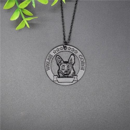 New Vintage Welsh Corgi Medal Necklace Retro Style Metal Welsh Corgi Pendant Necklace Women Jewellery Dog Jewellery