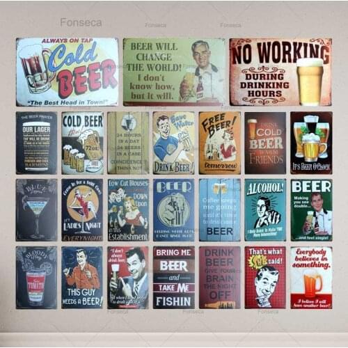 Cocktail Tin Signs Drink Metal Plate Wall Pub Shop Restaurant Cafe Home Art Decor Vintage Iron Poster Cuadros 5559A