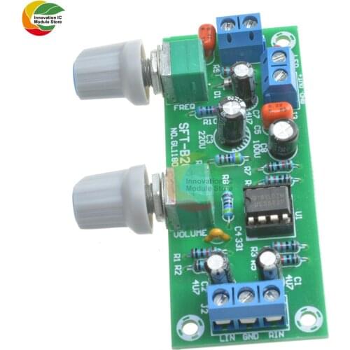 Ziqqucu DC 12V-24V NE5532 Low-pass Filter Subwoofer Process Pre-Amplifier Preamp Board Amplifier Module for Speaker DIY