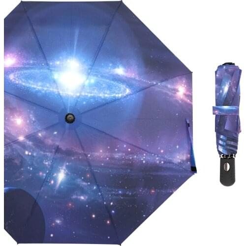 Novelty Gift Galaxy Space Nebula Cloud Custom Foldable Umbrella Milky Way Travel Umbrella Children Umbrella Portable Folding