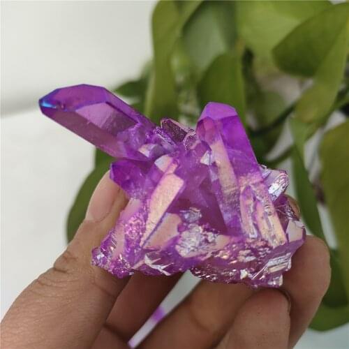 1-4pcs Crystal Cluster Natural aura angel Quartz cluster plating gemstone cluster healing fengshui