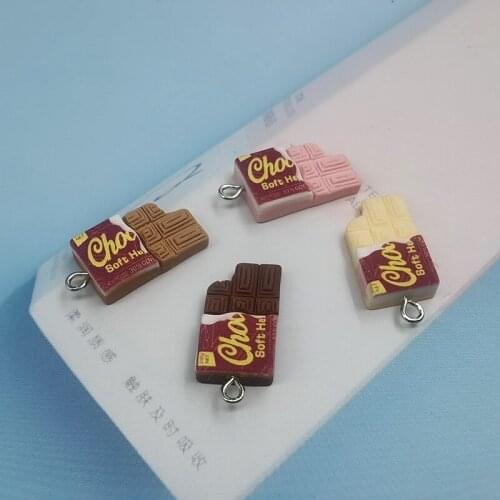 10pcs Fashion Pink Chocolate Resin Charms For Earring Findings 3D Phone Case Necklace DIY Decoration Jewelry Making C461
