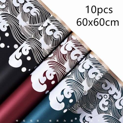 10pcs Wave Print Flower Wrapping Paper Waterproof Bouquet Wrapping Paper Florist Gift Wrapping Craft Papers