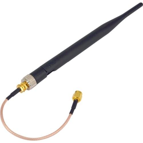 5 piece/lot 2.4 GHz 5dBi 802.11b/g WiFi Antenna Aerial RP-SMA Male +SMA male to RP SMA female Pigtail cable RG316 15cm