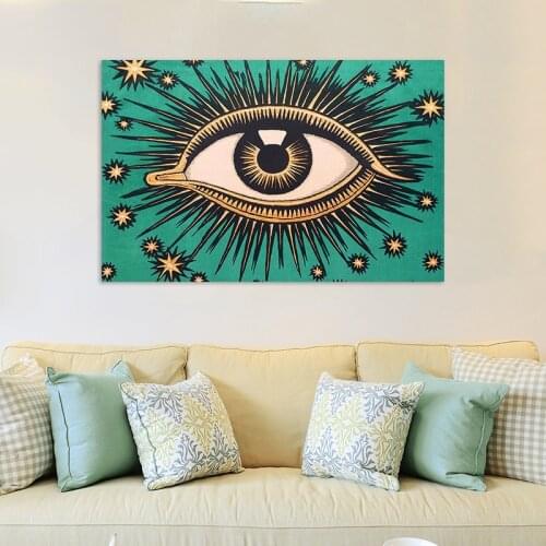 Abstract Green Eyes Canvas Painting Wall Poster Artistic Picture For Living Room Decoration Home Decor