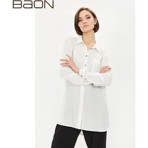 Женские белые рубашки BAON China At AliExpress
