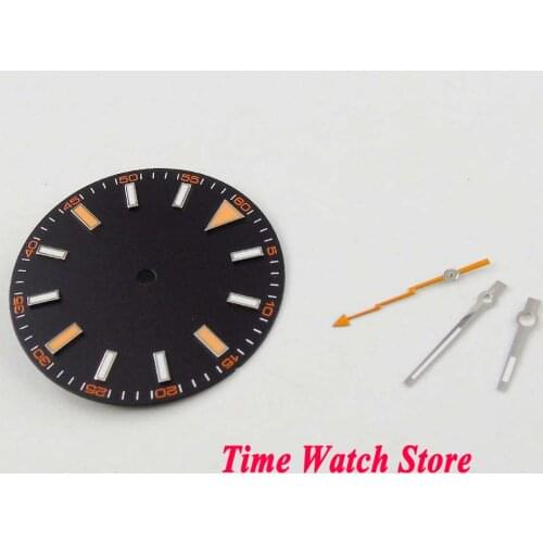 Parnis 30.8mm no logo black strile dial watch me luminous marks fit MIYOTA 8215 821A mingzhu 2813 Automatic Movement with hands