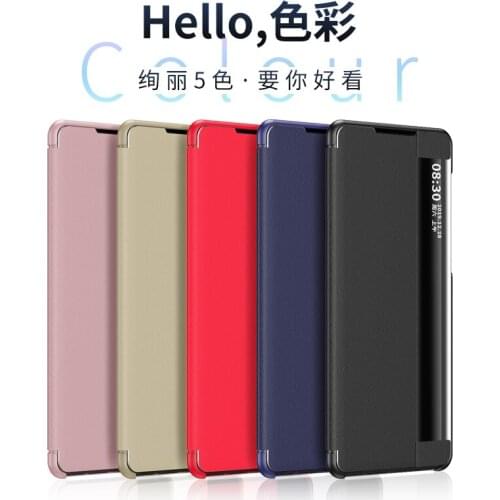 For Samsung Galaxy A20E A20 E Funda SamsungA20E A 20E Coque Luxury Soft Leather Flip Case Smart View Half Window Thin Back Cover